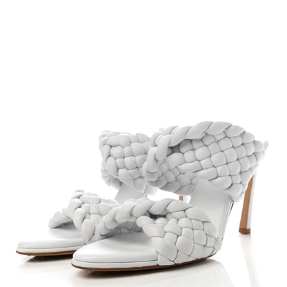 Bottega Veneta Nappa Twisted Padded Intrecciato Curve Slide Sandals 38.5 Optic White 3 of 7