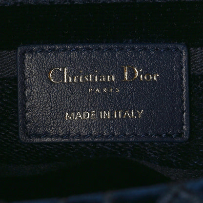 Christian Dior Velvet Cannage Medium Lady D-Lite Blue 6 of 8
