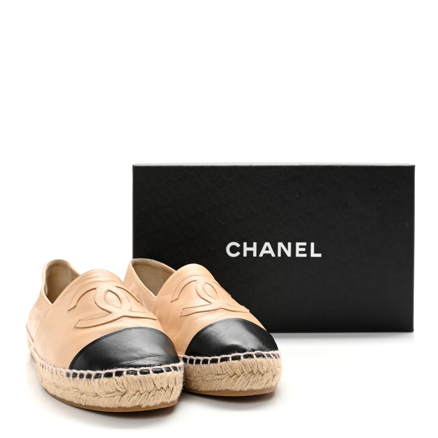 Lambskin CC Espadrilles 40 Beige Black