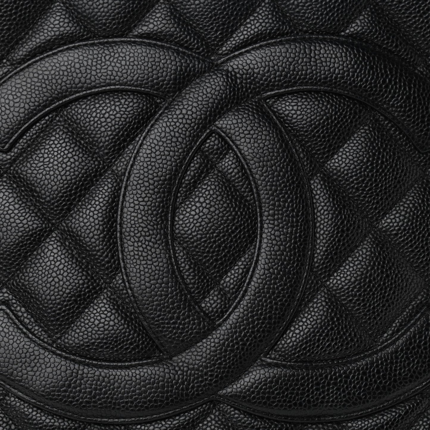 Caviar Quilted Medallion Tote Black