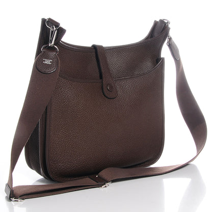 Hermes Taurillon Clemence Evelyne III PM Chocolate 3 of 8