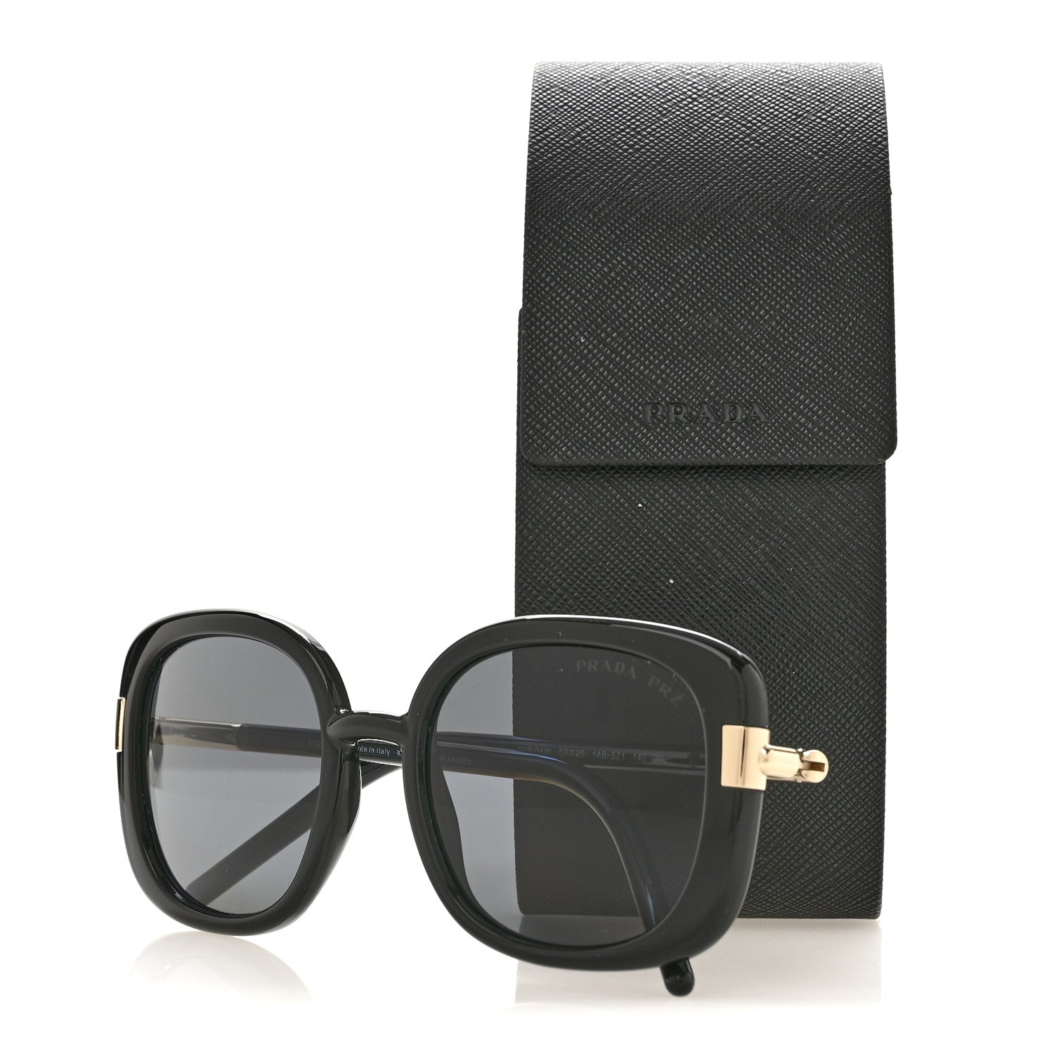 Prada Acetate Square Sunglasses SPR04W Black 8 of 8
