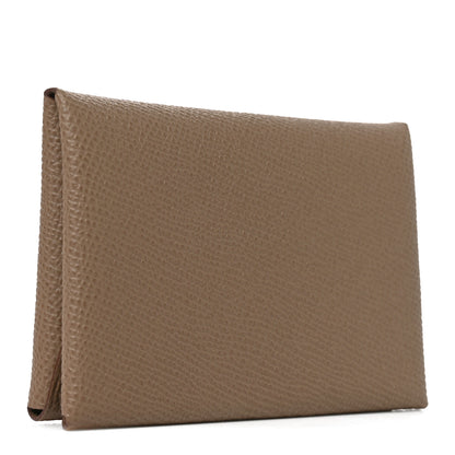 Hermes Epsom Calvi Duo Card Case Etoupe 3 of 8