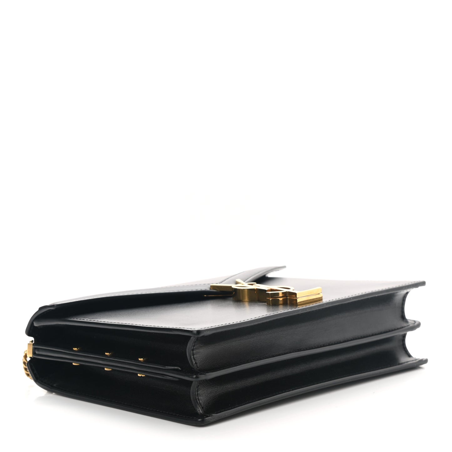 Smooth Calfskin Monogram Cassandra Clasp Bag Black