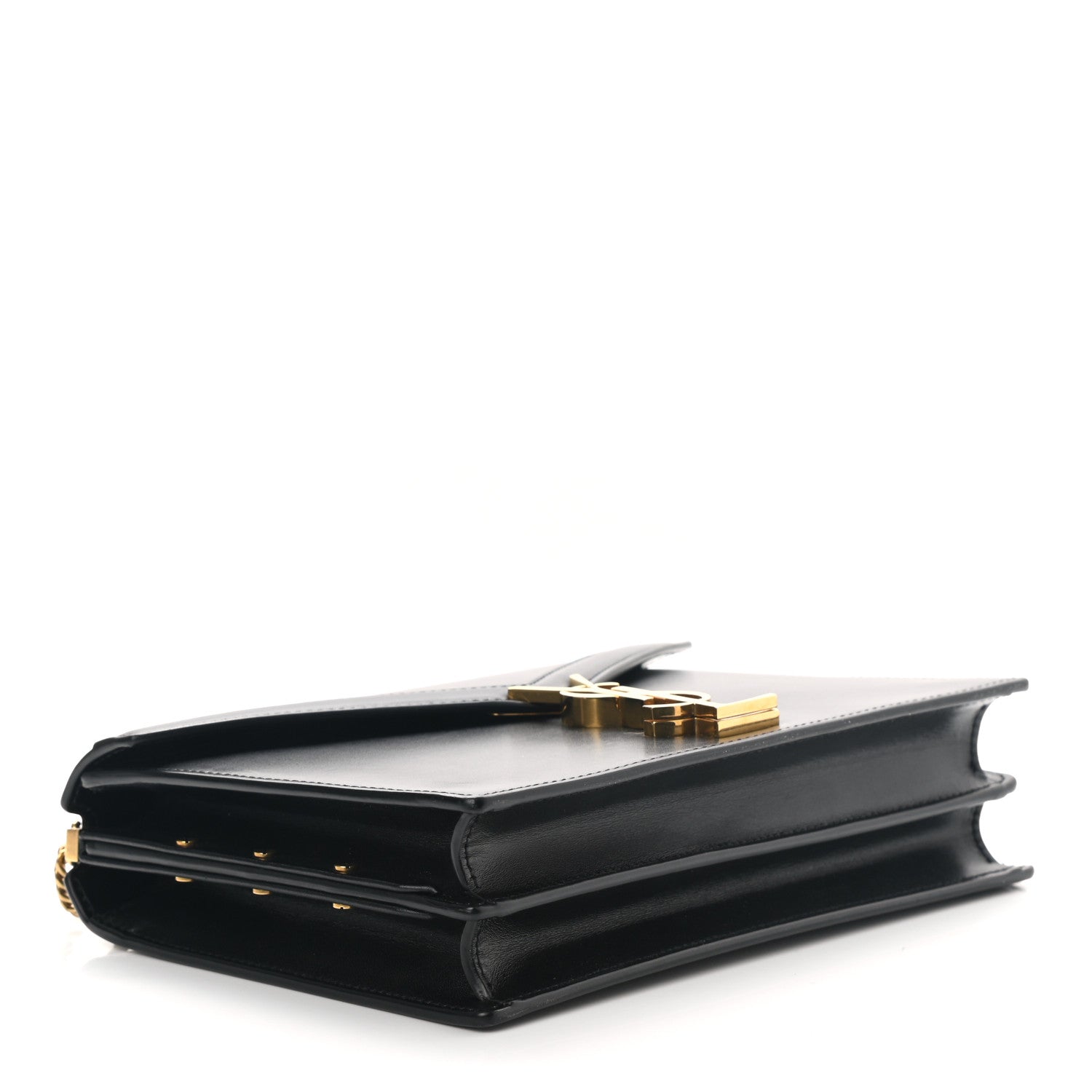 Saint Laurent Smooth Calfskin Monogram Cassandra Clasp Bag Black 4 of 10