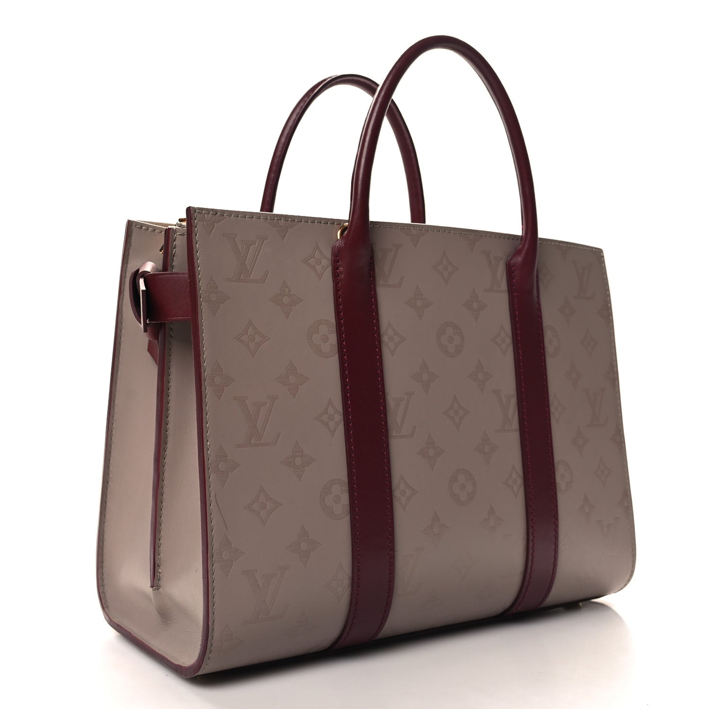 Monogram Cuir Plume Very Tote MM Mastic Raisin