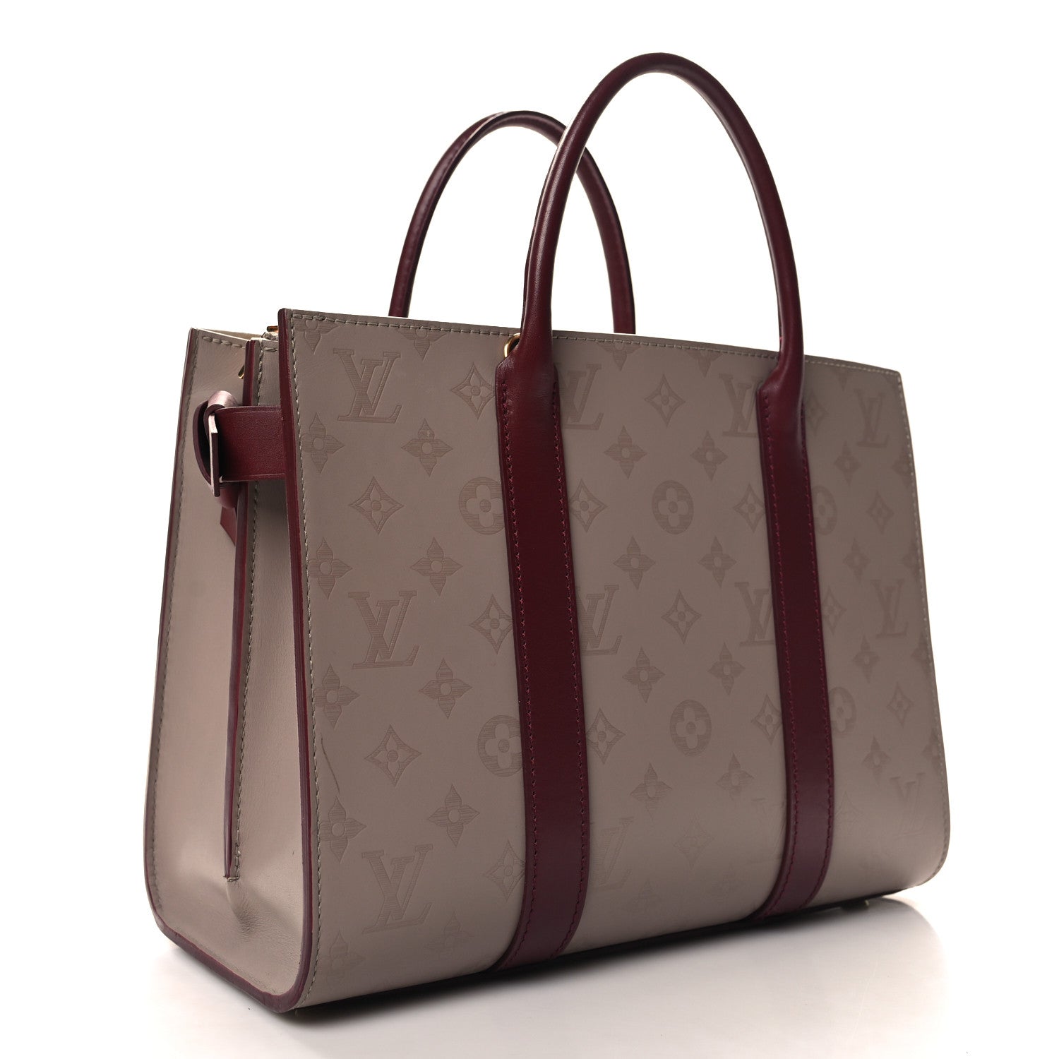 Louis Vuitton Monogram Cuir Plume Very Tote MM Mastic Raisin 3 of 10