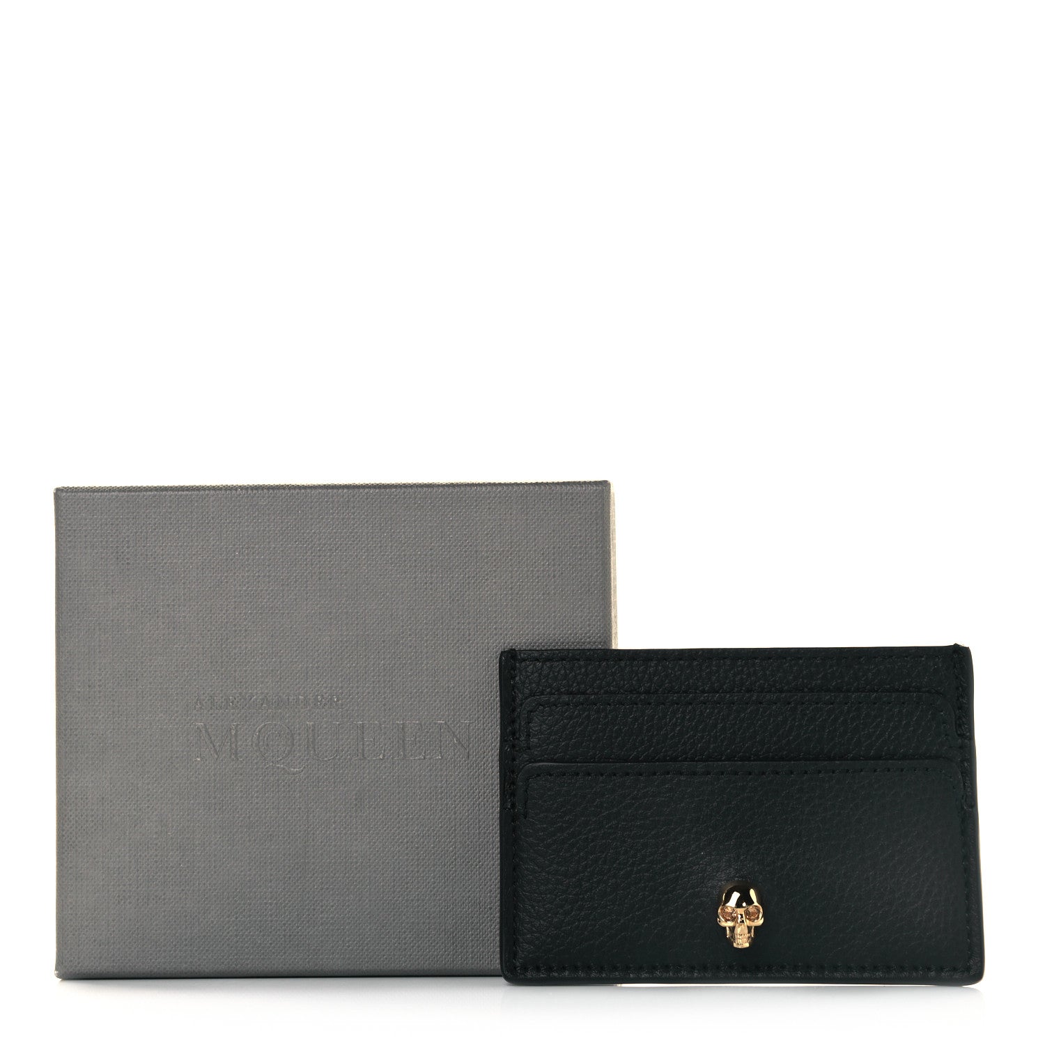 Alexander McQueen Calfskin Skull Card Holder Black 8 of 8