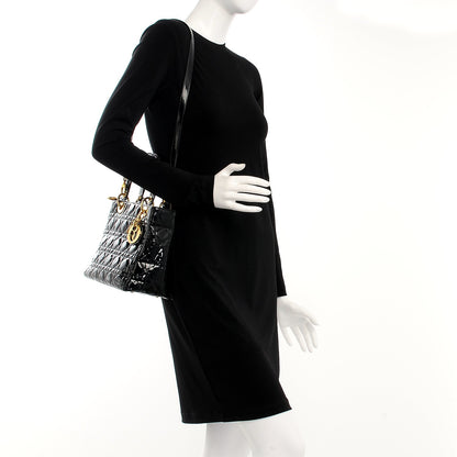 Christian Dior Patent Cannage Medium Lady Dior Black 2 of 8