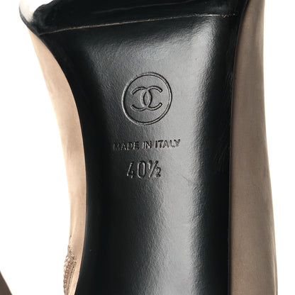 Chanel Suede Grosgrain Pearl Ankle Boots 40.5 Beige 7 of 8