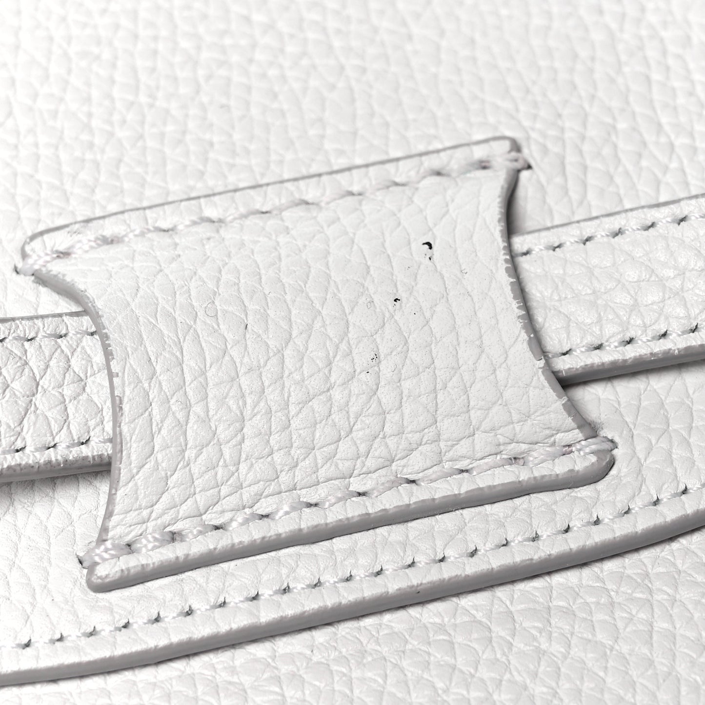 Supple Grained Calfskin Small Big Bag White