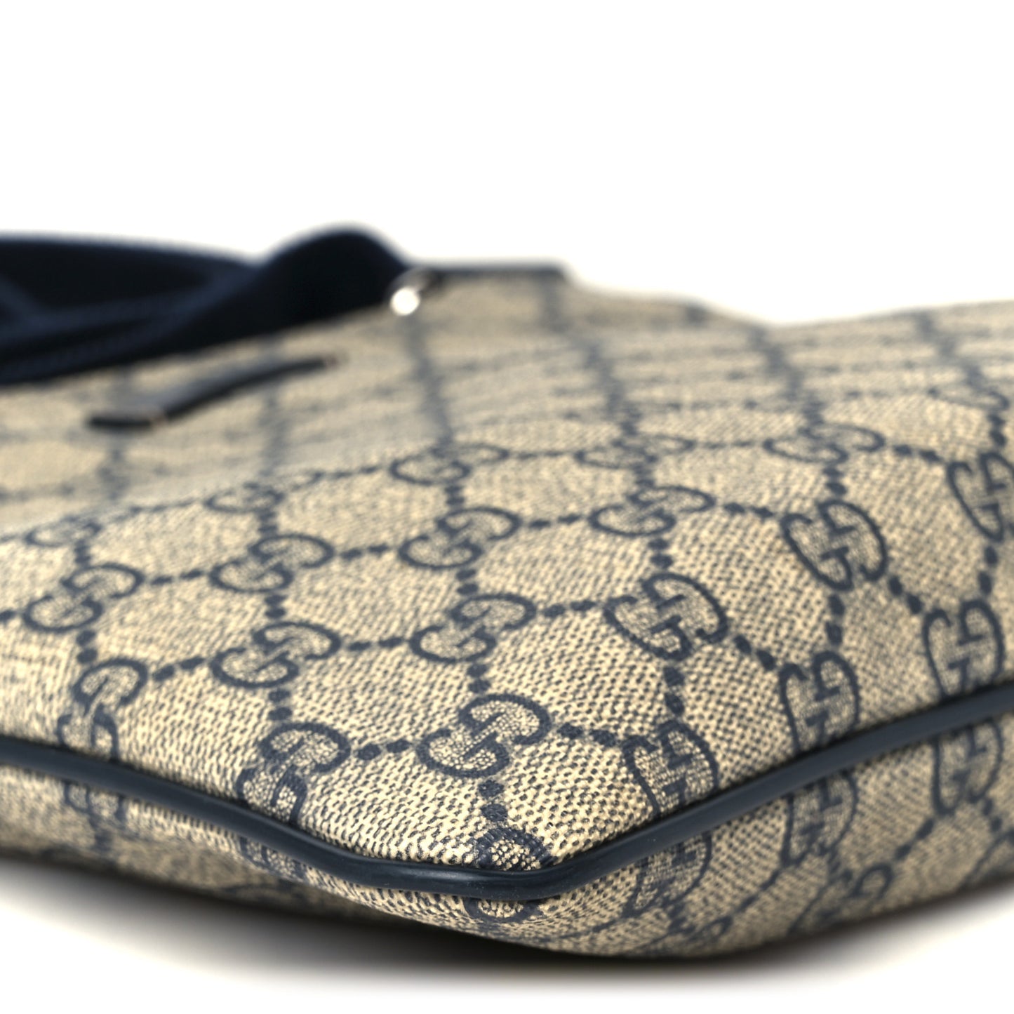 GG Supreme Monogram Small Flat Messenger Bag Navy