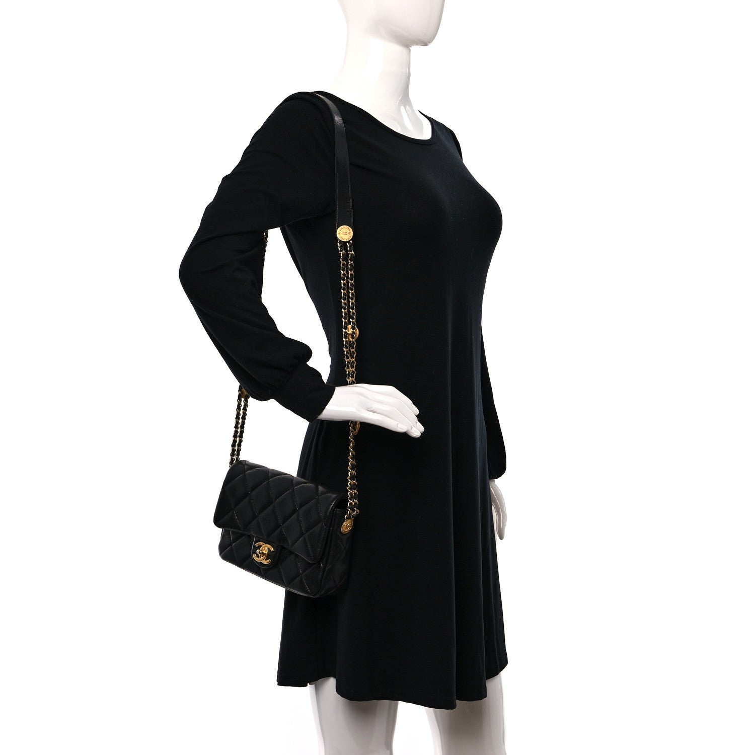 Chanel Caviar Quilted Small Twist Your Buttons Flap Black 2 of 10
