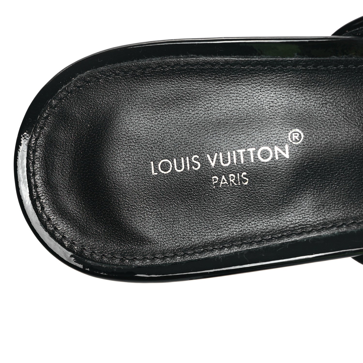 Louis Vuitton Patent Calfskin Monogram Embossed Super Mules 40 Black 7 of 8