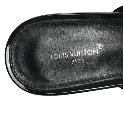 Louis Vuitton Patent Calfskin Monogram Embossed Super Mules 40 Black 7 of 8
