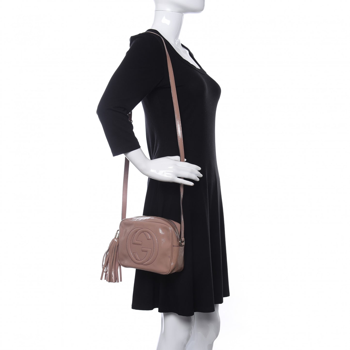 Vernice Naplack Small Soho Disco Bag Dark Cipria