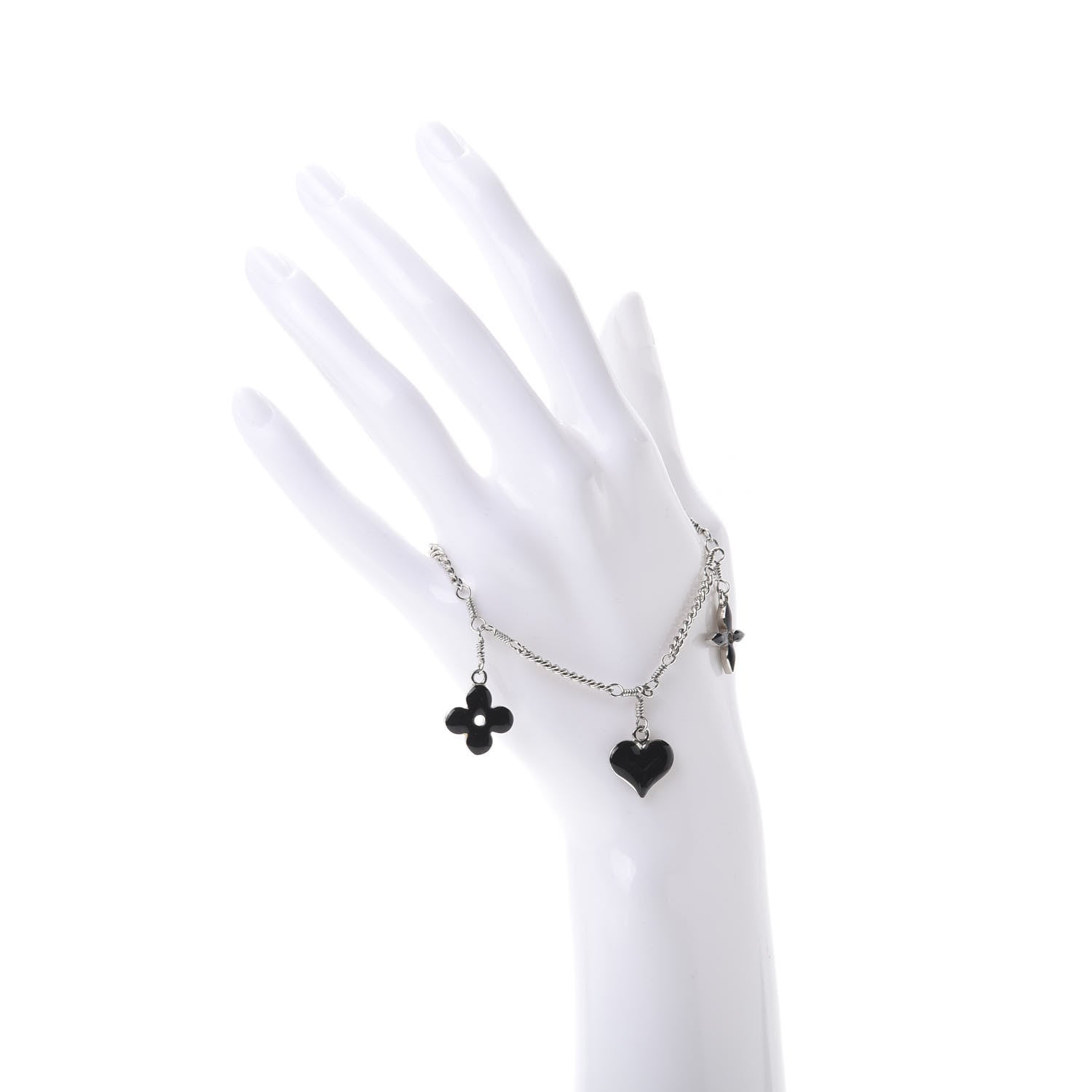 Louis Vuitton Sweet Monogram Charm Bracelet Silver Black 2 of 4