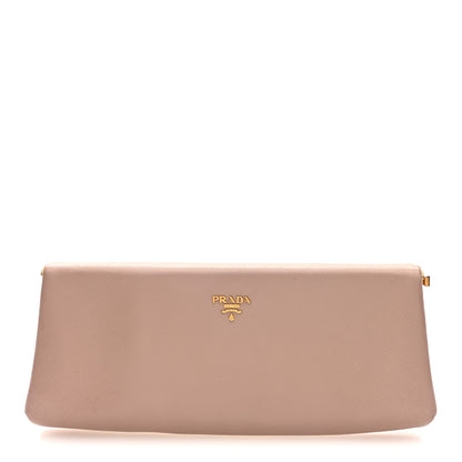 Prada Saffiano Lux East West Frame Clutch Cipria 1 of 9