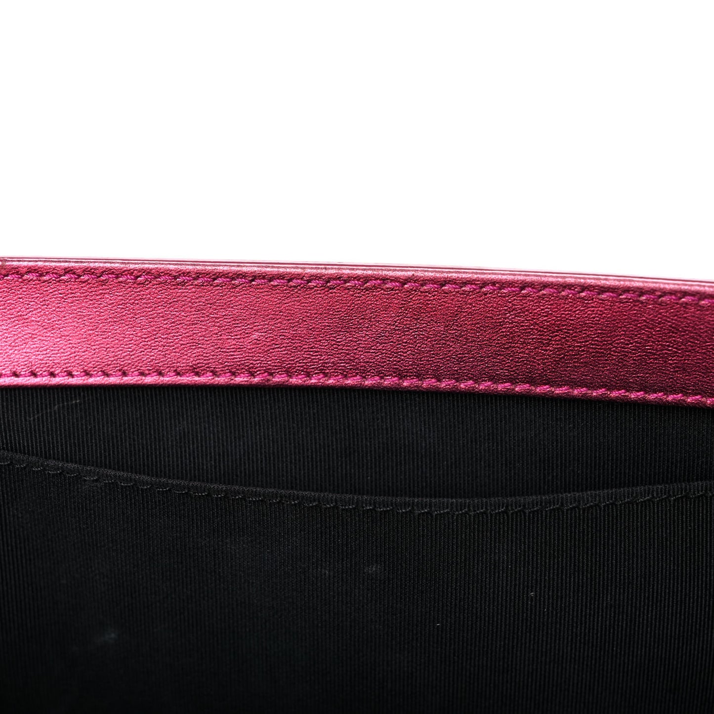 Metallic Patent Quilted New Medium Boy Flap Fuchsia