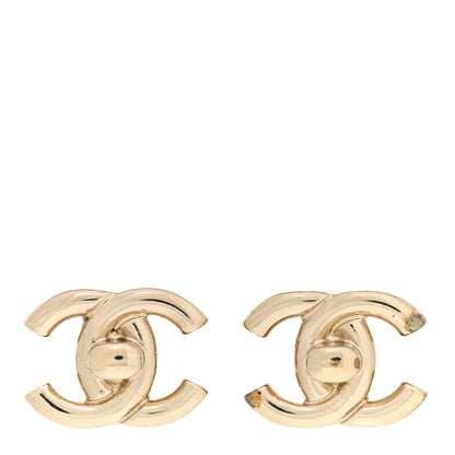 Chanel Metal CC Turnlock Earrings Gold 1 of 8