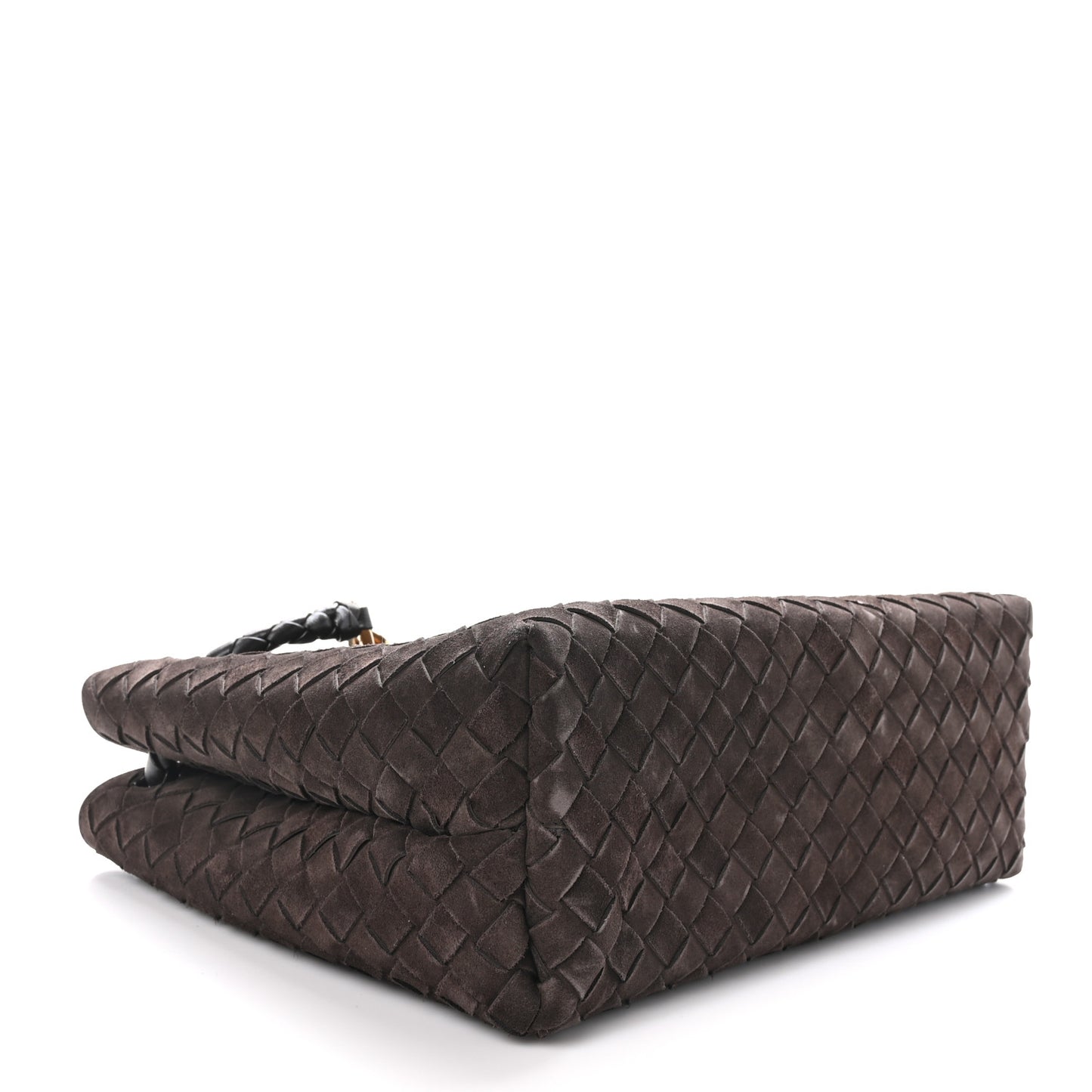 Suede Intrecciato Medium Andiamo Shoulder Bag Fondant