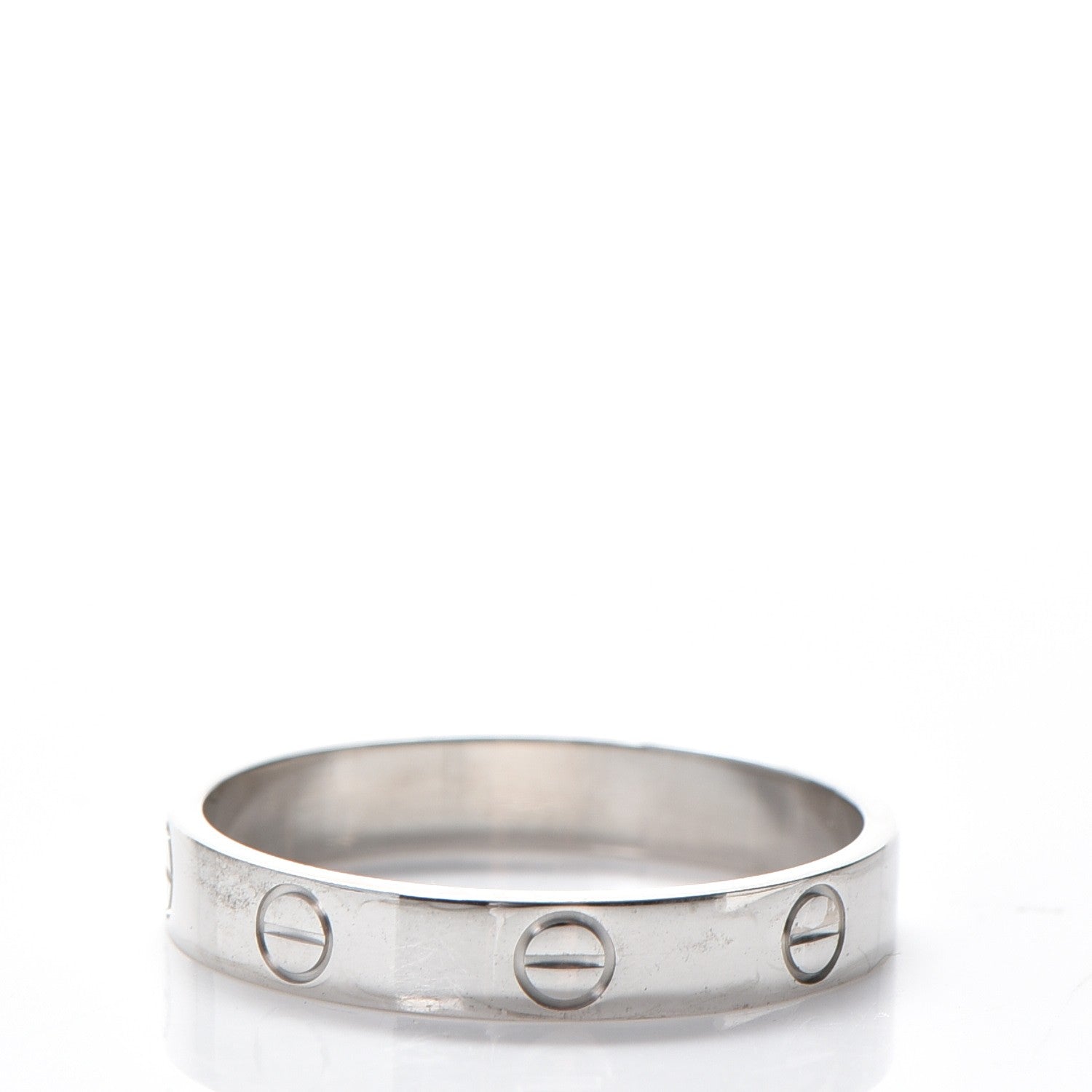 Cartier 18K White Gold 4mm LOVE Wedding Band Ring 60 9 3 of 6