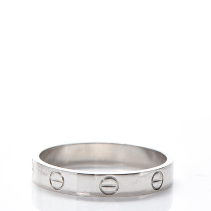Cartier 18K White Gold 4mm LOVE Wedding Band Ring 60 9 3 of 6