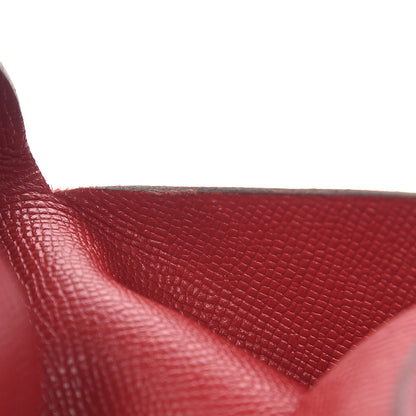 Hermes Epsom Calvi Card Case Rouge Casaque 12 of 13