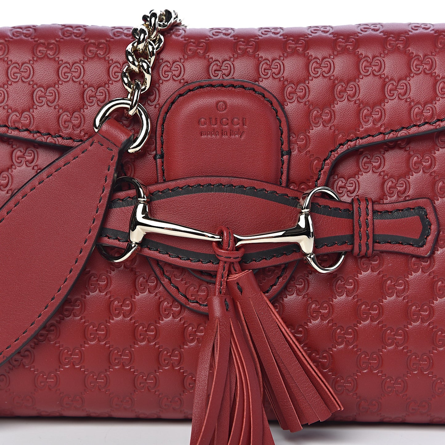 Soft Microguccissima Mini Emily Chain Shoulder Bag Rosso