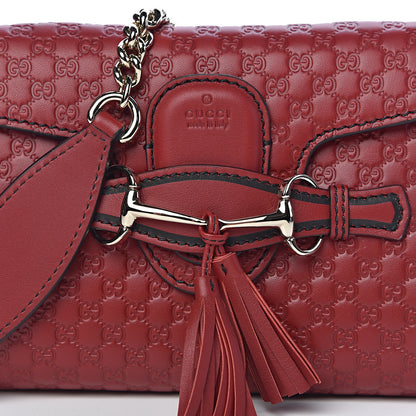 Gucci Soft Microguccissima Mini Emily Chain Shoulder Bag Rosso 10 of 10
