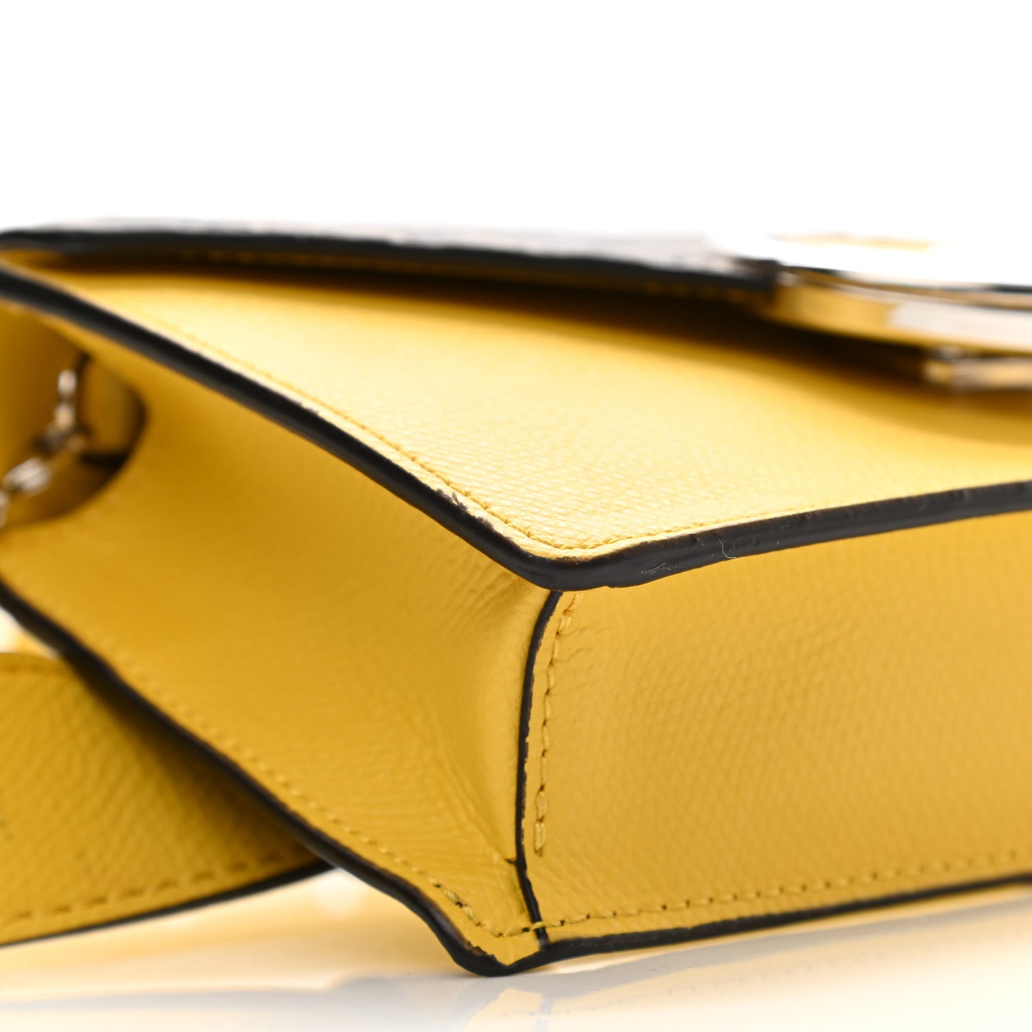 Vitello Cruise F is Fendi Bi-Color FF 1974 Embossed Envelope Belt Bag Maya Black Sunflower