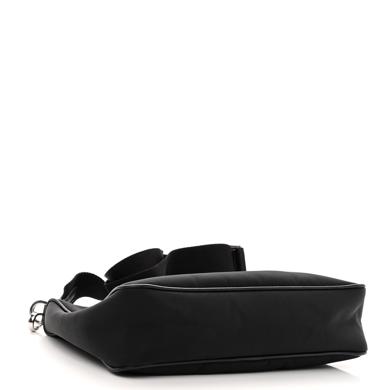 Prada Re-Nylon Saffiano Pocket Zippered Shoulder Bag Black 3 of 9