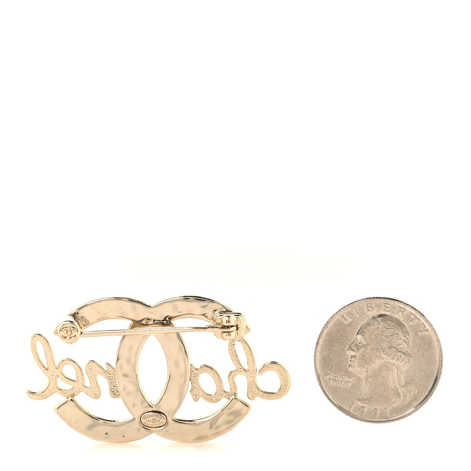 Chanel Graduated Pearl Crystal CC Brooch Gold 2 of 3