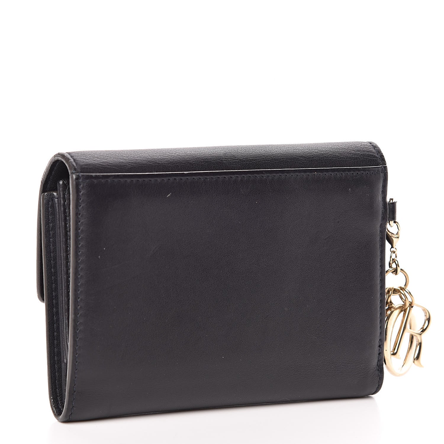 Christian Dior Calfskin Bi-Color Wallet Black Blue 3 of 6