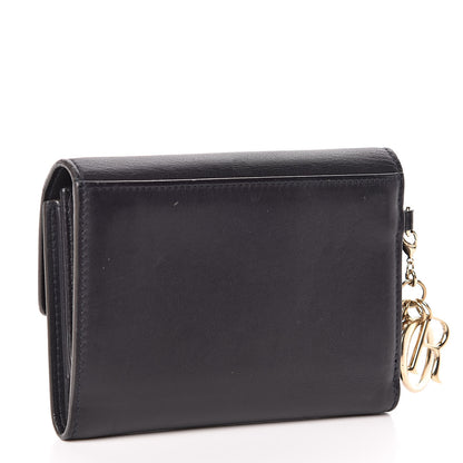 Christian Dior Calfskin Bi-Color Wallet Black Blue 3 of 6