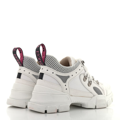 Gucci X SEGA Mesh Calfskin Suede Womens Flashtrek Sneakers 37.5 Great White 4 of 12
