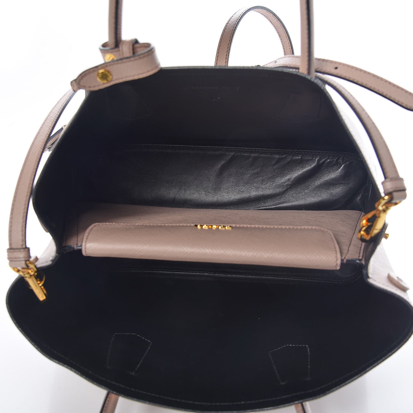 Saffiano Cuir Medium Double Bag Cammeo