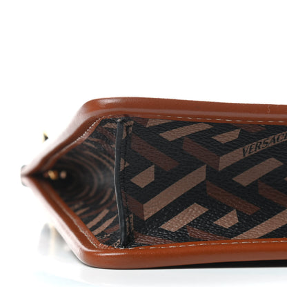 Versace Coated Canvas Medium La Greca Signature Pouch Black Caramel 7 of 8