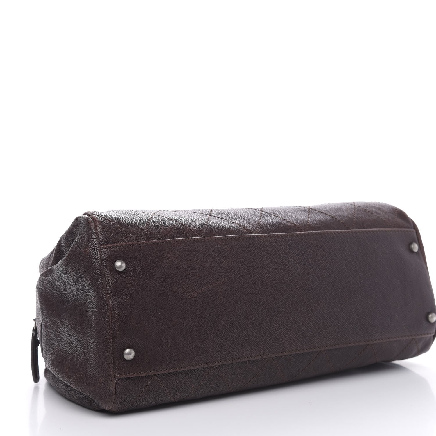 Chanel Caviar Quilted Bowler Tote Brown 4 of 17