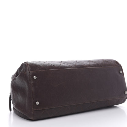Chanel Caviar Quilted Bowler Tote Brown 4 of 17
