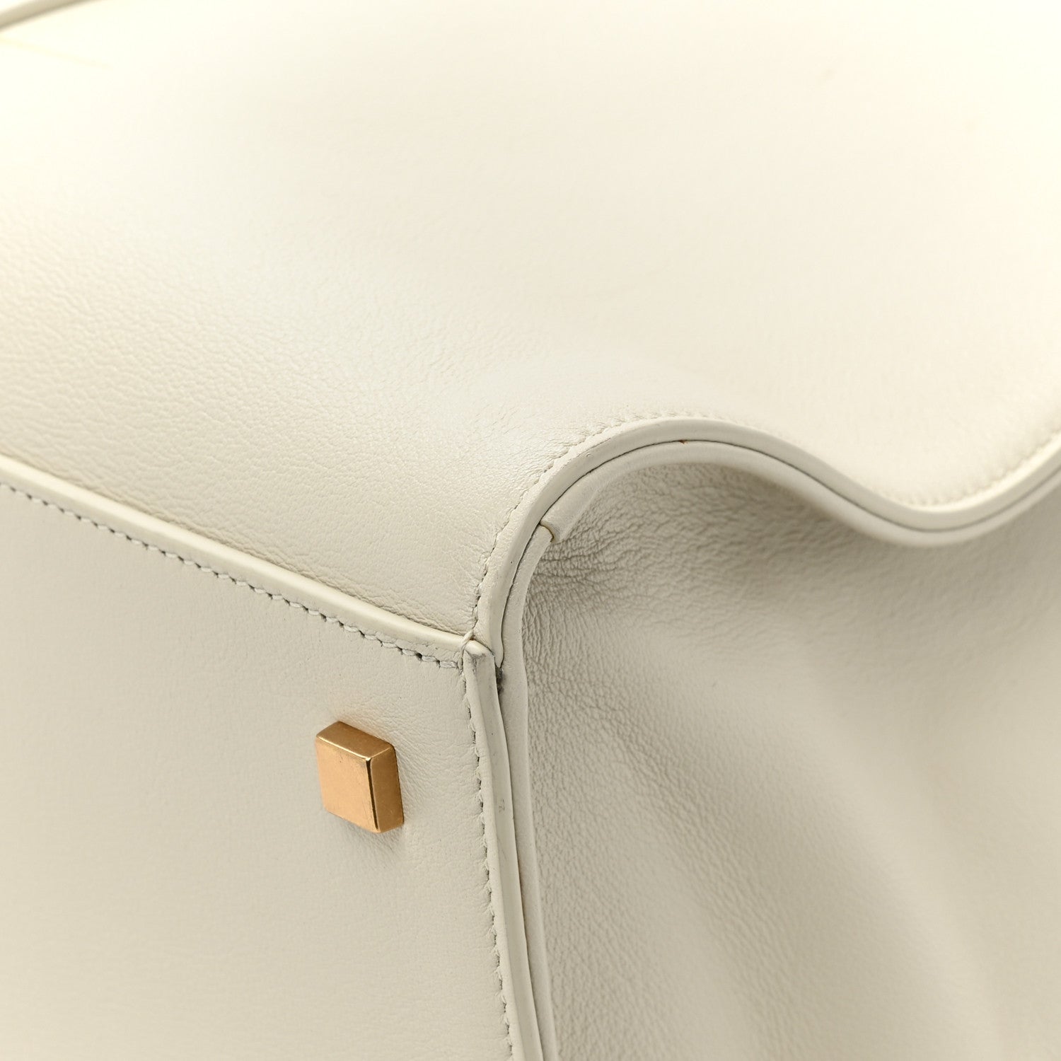 Saint Laurent Calfskin Commuter Duffle White 12 of 16