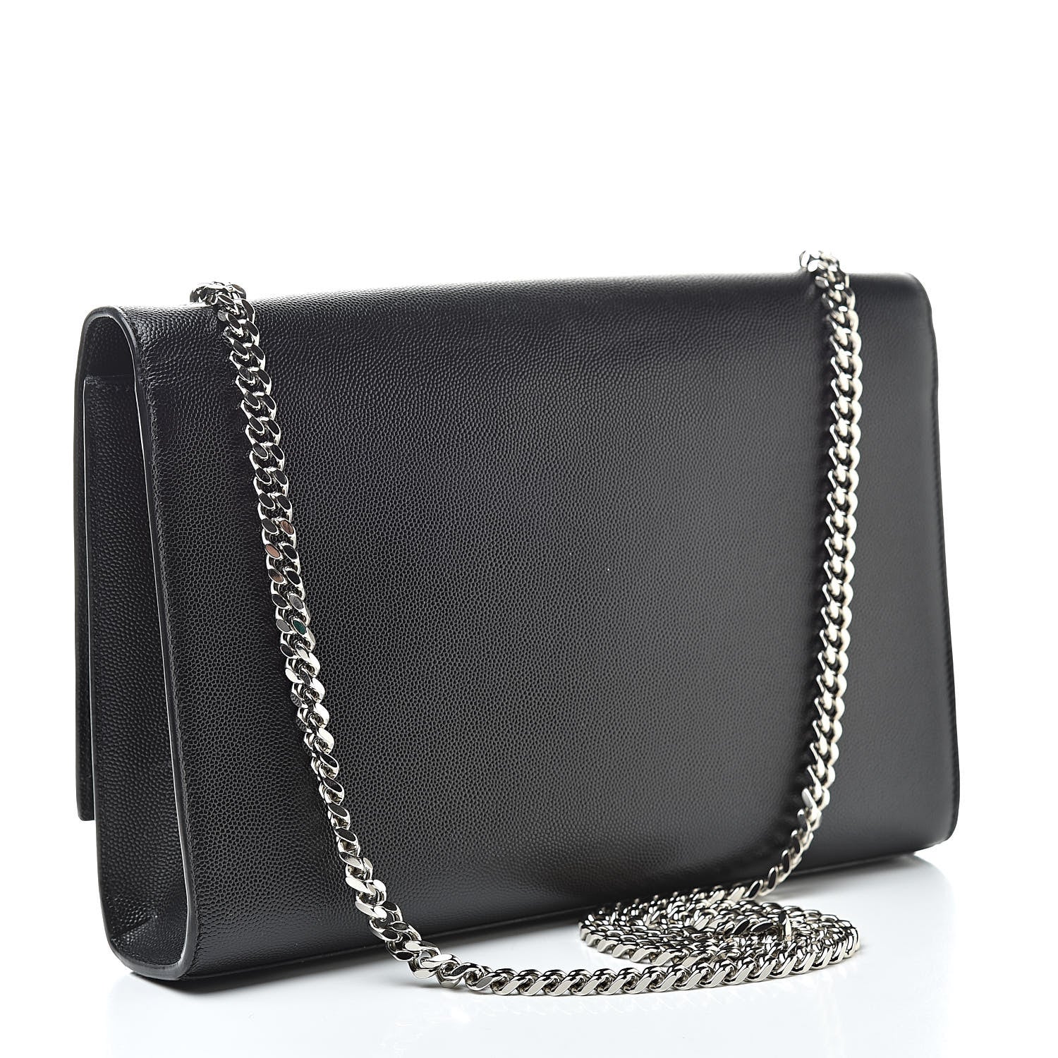 Saint Laurent Grain De Poudre Large Classic Monogram Kate Satchel Black 3 of 10