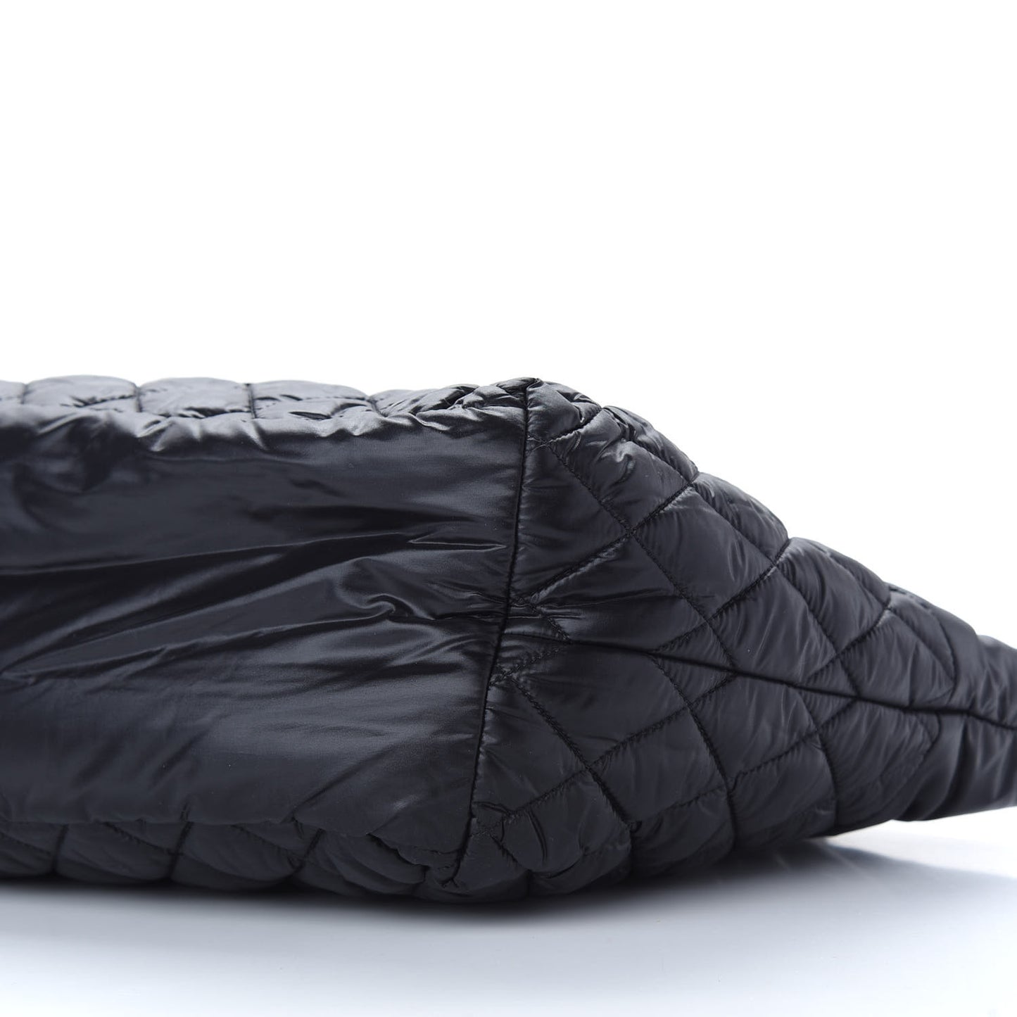 Nylon Quilted Small Coco Cocoon Tote Black