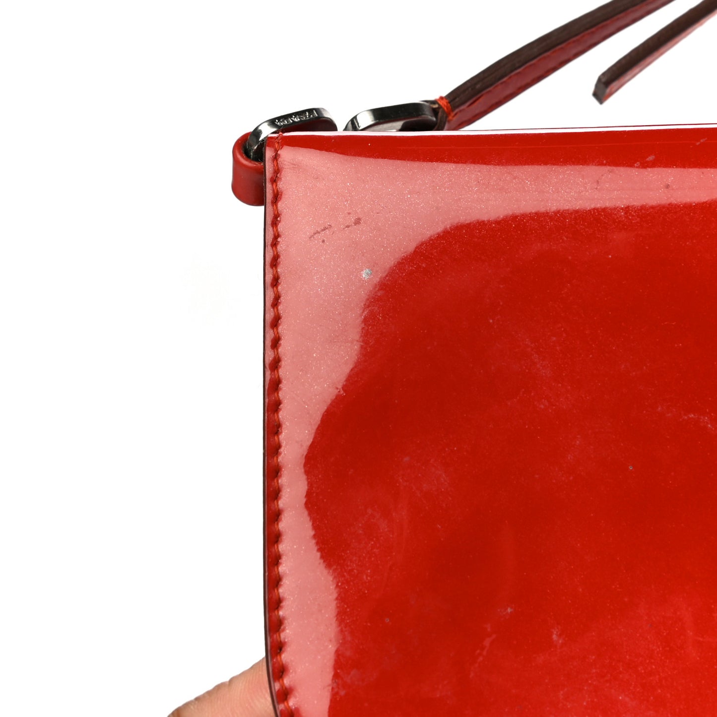Spazzolato Flap Shoulder Bag Rosso