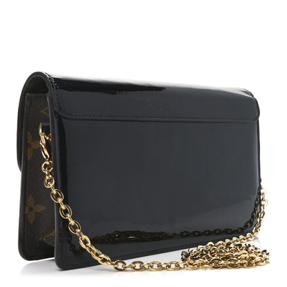Louis Vuitton Patent Calfskin Monogram Cherrywood Chain Wallet Black 3 of 10