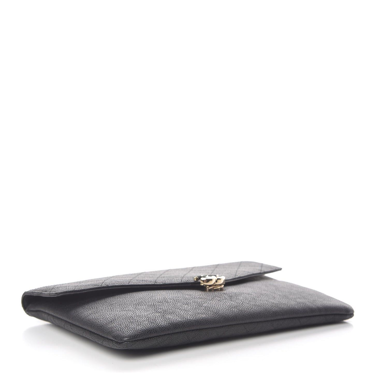 Caviar Quilted CC Box Flap Pouch Black