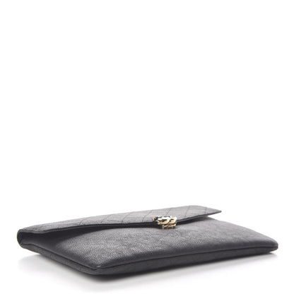 Chanel Caviar Quilted CC Box Flap Pouch Black 4 of 8
