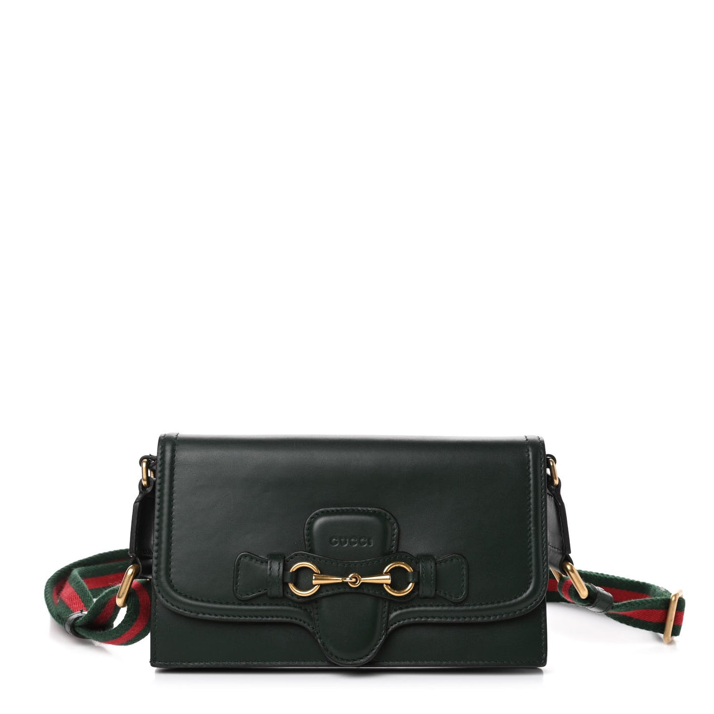 Calfskin Lady Web Convertible Wallet Green