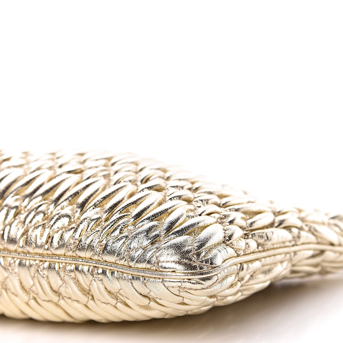 Metallic Nappa Matelasse Crystal Shoulder Bag Pirite