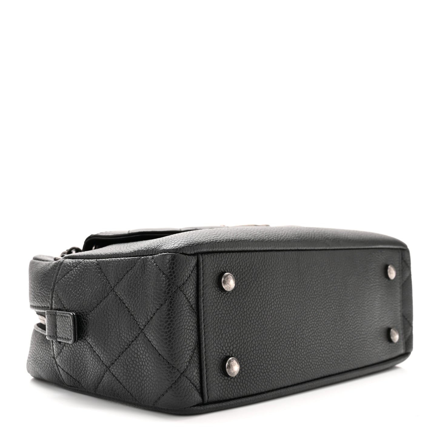 Caviar Lambskin Quilted Coco Break Camera Case Black